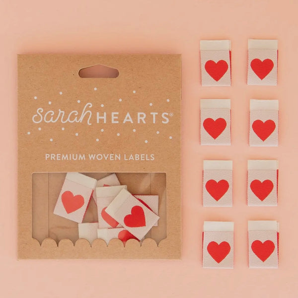 Red Heart Woven Labels - Sewing Clothing Gift Tags