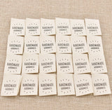 Handmade goodness fold over sew in labels.