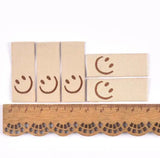 Tan/brown smile labels. Mixed colors pack of 8.