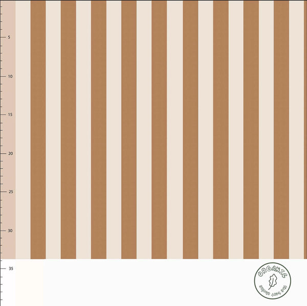Toffee vertical stripe, Elvelyckan Organic Cotton Lycra